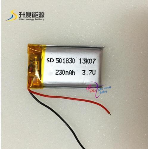 Tablet battery OEM&ODM lipo SD 501830 3.7v battery rechargeable 230mah battery