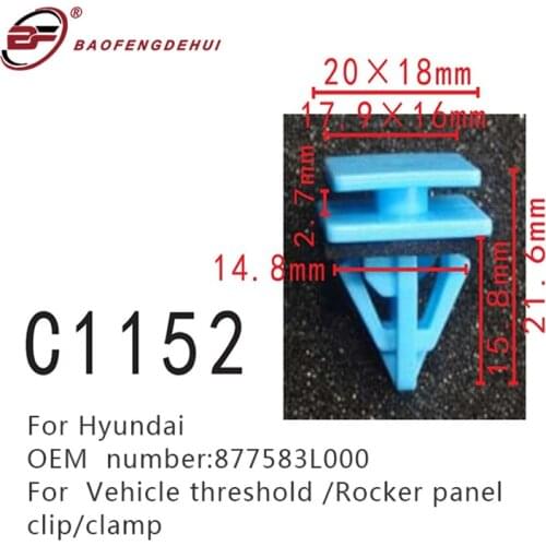 Rocker Panel Clip Clamp Fastener for Hyundai Azera Genesis Sonata Kia Niro Optima K900 877583L000 Threshold Self Tapping Screw