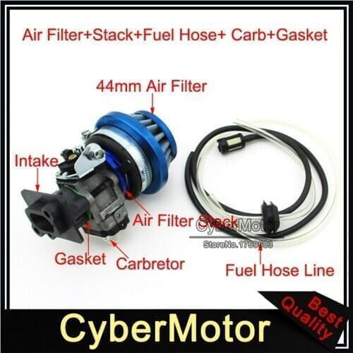 Blue Racing Carburetor Carb Air Filter Adapter Vstack Intake Mainfole For 23cc 33cc 43cc Engine Big Foot Goped Blade Z Scooter