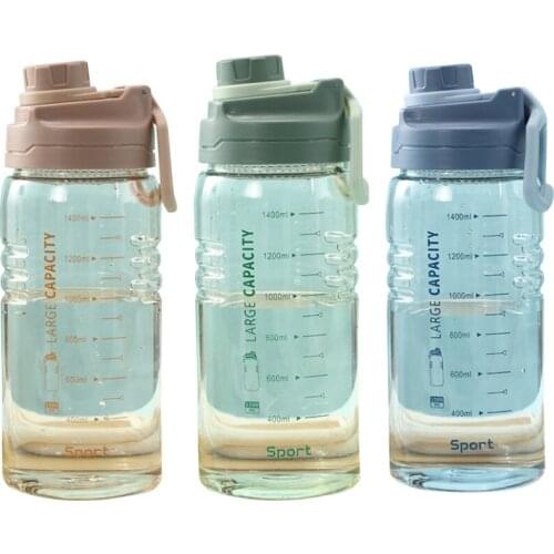 Sports Water Bottle with Filter Cover, Precise Scale Portable Handle Plastic Leakproof Cup