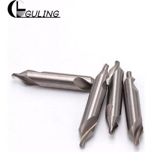 GULING 5PCS 60° center drill A type 1.0 1.5 2 2.5 3 4 5 6 full grinding spiral center high speed steel hss point hole drill