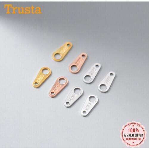 Trustdavis Real 925 Sterling Silver Double Hole S925 Marking Bracelet Necklace Link Piece DIY Accessories Wholesale DZ23