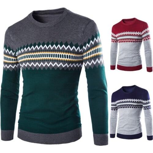 Spring and Autumn New Mens Sweater Pullover Round Neck Boutique Sweater Long Sleeve Fashion Sweater