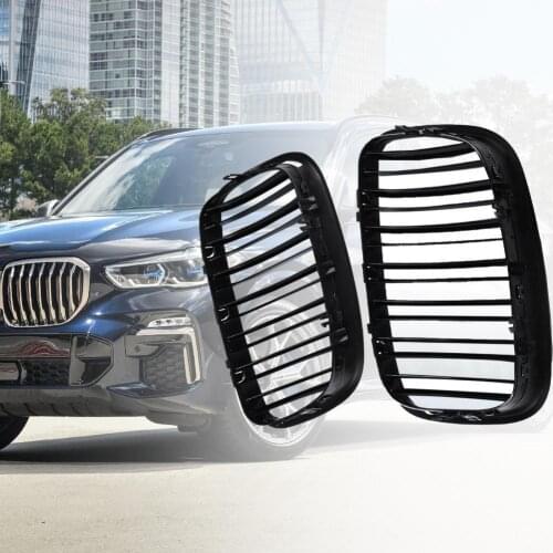 1 Pair Grilles Hollow Perfect Fitment ABS Vehicle Front Grille 51137157687/51137157688/51137185223 for BMW X5 Series E70 07-13