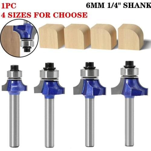 1pc 6.35mm Shank Corner Round-Over Wood Router Bits 1/4 Inch Shank Woodworking Tool Endmill Milling Cutter Corner Round Over Bit