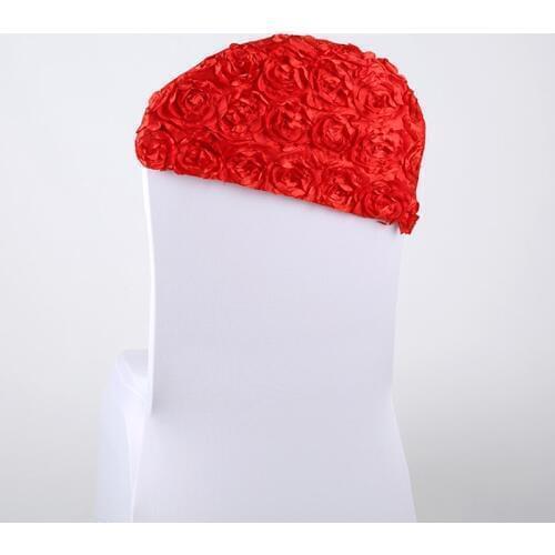 1pc Rosette Chair Various Color For Luxury Weddings Fit All Chairs Lycra Embroider Satin Chair Cap Cover