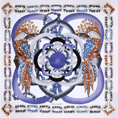 130*130cm TOP Silk Floral flower luxurious Scarves Women Foulard Square Hijab Scarf Ladies Shawl wrap muffler pareo female hijab