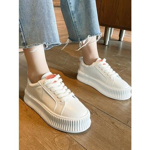 2021 spring and autumn new ladies white shoes hot style thick-soled shoes trend casual all-match sneakers