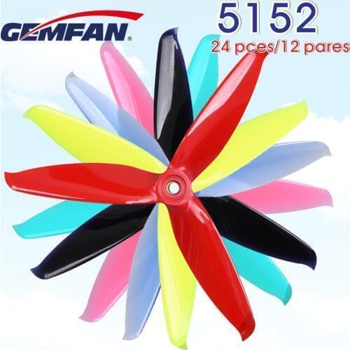 24 pcs / 12 Pairs Gemfan RFI 5152 3 Blade PC Propeller CW CCW propeller prop For brushless Motors FPV Freestyle Frame FPV props