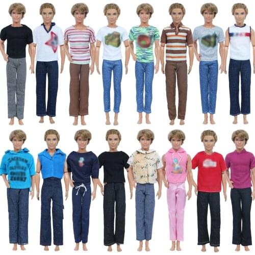 5 Sets Men Casual Outfits Long Short Costume Random Doll Clothes for Barbie Ken Dollhouse 1:6 Figure Puppet Accessories DIY Toy