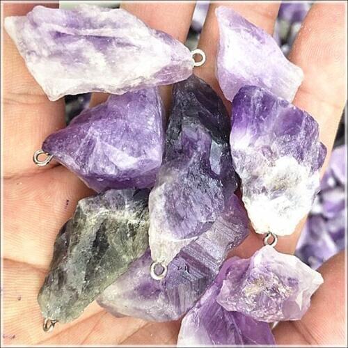 5pcs nature crystal rough pendants amethystt fluorite stone top fashion beads pendants nature gem stone necklace pendants