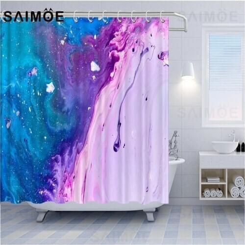 Abstract Stripes Shower Curtains Modern Oil Painting 3D Curtains For Bathroom Fabric Marble Texture Bathtub Curtain Waterproof
