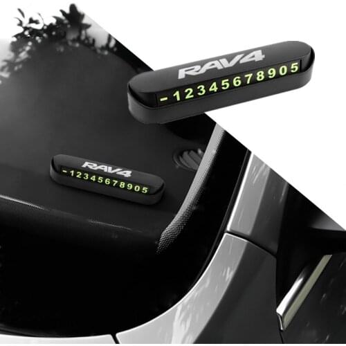 Car Temporary Stop Sign Parking Card Telephone Number Card Plate for Toyota RAV4 Accessories Car Styling
