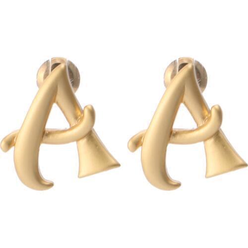 Badu Metal Earrings for Women English letter A Stud Earrings Simple Style Romantic Gift for Girls 2019 Fashion Jewelry Wholesale