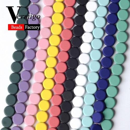 Natural Stone Round Pie Light Blue Nanotech Rubber Hematite Beads For Jewelry Making 8mm Spacer Beads Diy Bracelets 15" 13 Color
