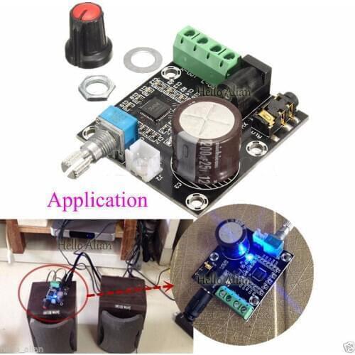 DC12V Mini D-Class Dual Channel Digital Audio Power AMP Amplifier Board 15W+15W Power Module