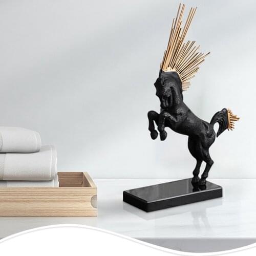 Horse Figurines Iron Crafts Ornament Home Desktop Crafts Office Study Living Room Bedroom Animal Model Decoration Birthday Gifts