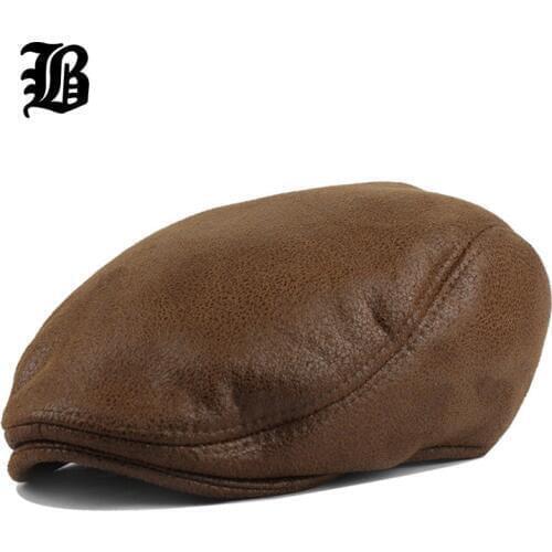 [FLB] PU Visors Beret Cap Cotton Hats for Men and Women Fitted Driving Newsboy hat Planas Flat Caps Adjustable Berets