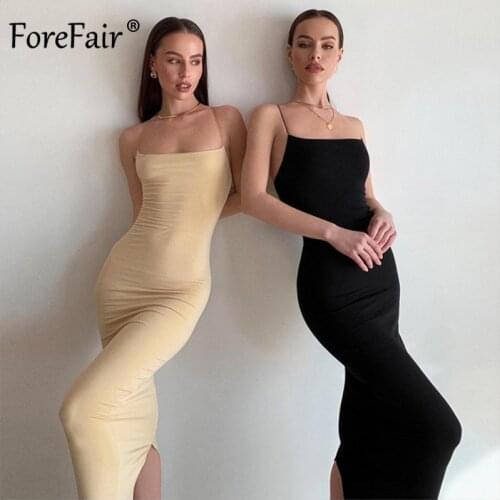 Forefair Sexy Straps Bodycon Skinny Tube Dress 2021 Women Summer Off Shoulder Backless White Black Party Club Dress