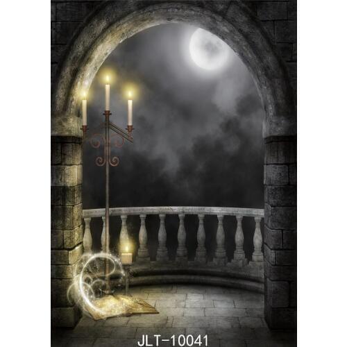 Halloween Castle Moon Photography Backdrops Vinyl Cloth Customized Computer Printed Party Background for Photoshoot Studio