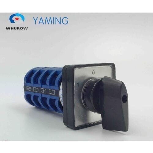 Control motor circuit Rotary switch on-off-on 3 position 4 phases 20A 500V small plate changeover cam switch LW8-20/4