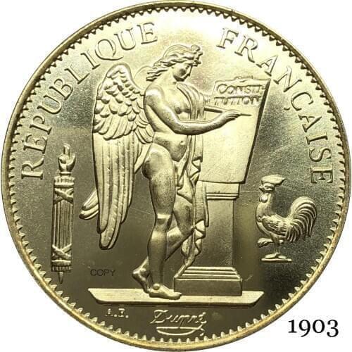 France Third Republic Francaise 1903 A 100 Francs Liberte EGALITE FRATERNITE Gold Coins Brass Metal Copy Coin