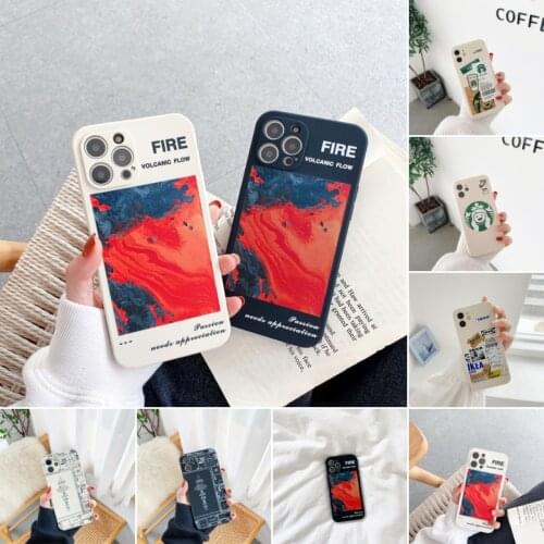 Label Coffee Soft Case For Iphone 11 12 Pro Max Mini 7 8 Plus Xr X Xs Max Se Clear Silicone Phone Cover Retro Art Fundas Capa