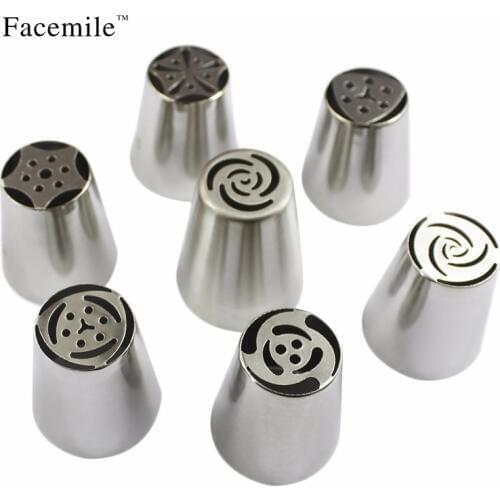 7Pcs/set Russian Tulip Icing Piping Nozzles 3D Printer Nozzle DIY Cake Decoration Tips Biscuits Sugarcraft Pastry Baking Tool