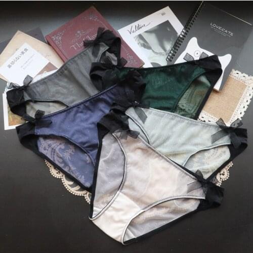 New Japanese Style Panties Underwear Sexy Lace Panties Low Waist Seamless Invisible Briefs Fashion Transparent Girl Underpants