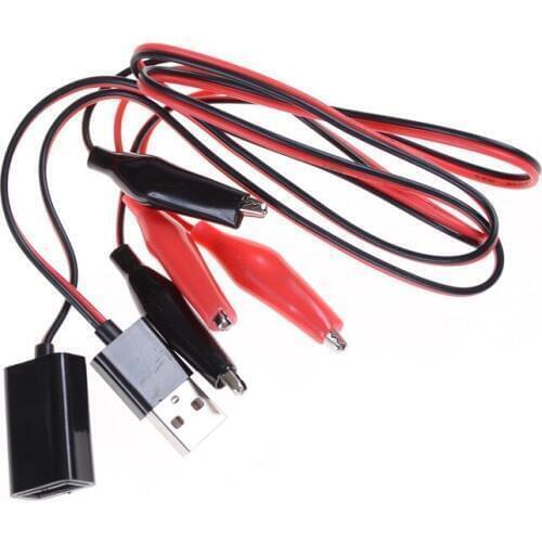 One Set USB Tester DC Voltmeter ammeter capacity meter Alligator clips Crocodile Wire