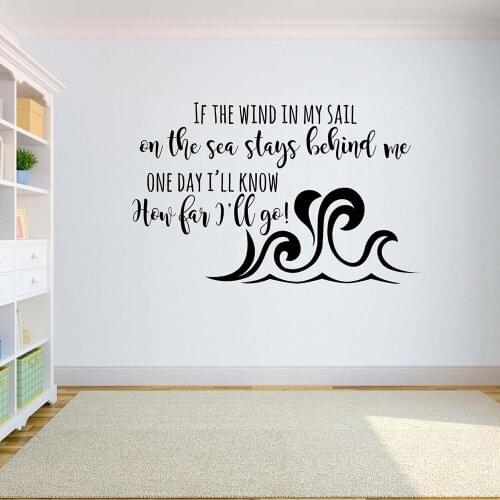Lnspirational Wall Decal Quotes If The Wind In My Sail On Sea Stands Behind Me Sea wave Wall Decal Vinyl Kids Room Decor Z1000
