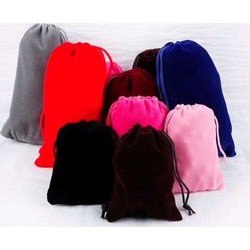 10pcs 5x7cm 7x9cm 9x12cm 10x15cm Coloful Velvet Pouches Jewelry Packaging Display Drawstring Packing Gift Bags & Pouches