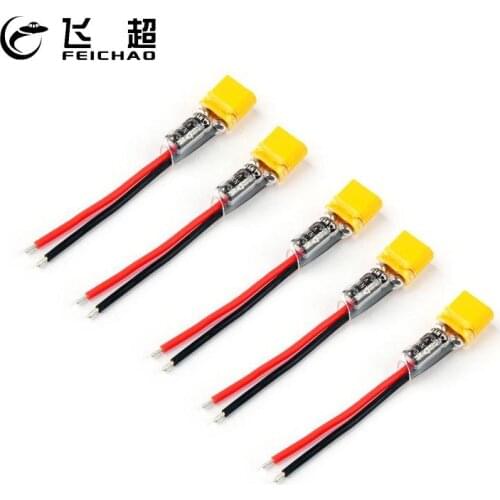 5PCS FEICHAO XT30 Plug Connector Power Cord with Capacitor RC Battery Cable Silicone Wire for Sailfly-X RC FPV Drone Models