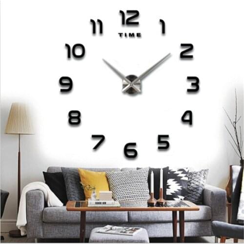 Modern House Art 3d Mirror Sticker Unique Big Digital Watch Diy Decoration Wall Clock Art Sticker Home Modern Decoration