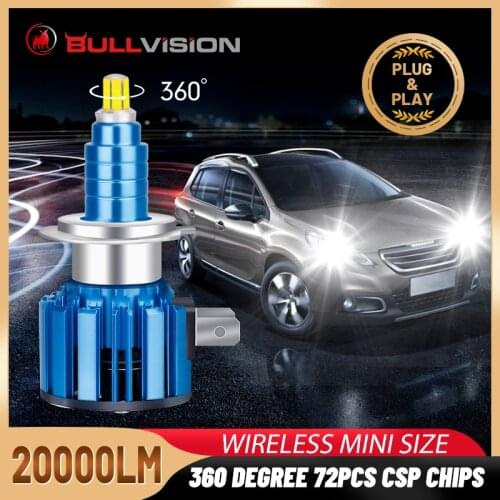 BULLVISION 9006 HB4 LED Headlights 20000LM High Bright CSP Chips H7 H4 H11 H8 H9 9005 HB3 High Beam Low Beam Car Lights For Lens