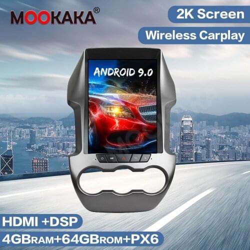 Tesla Vertical Screen Android 9.0 64GB Car GPS Navigation Radio For Ford Ranger F250 2011-2016 Audio Multimedia Player Head Unit