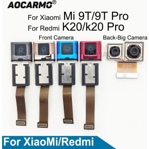 Aocarmo Back Big Camera For Xiaomi Mi 9T Pro Front & Rear Main Camera Flex Cable For Redmi K20 Pro Replacement Part