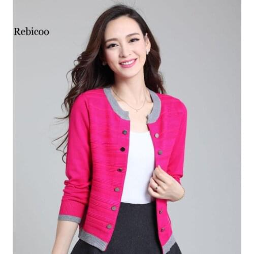Sweaters Woman Autumn Women Long Sleeve Sweater Cardigan Plus Size Short Design Outerwear Knitwear Cardigans