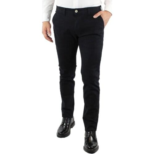 Winter men Chino pants Slim Fit trousers pocket America elegant black