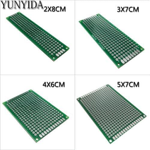 13-01 free shipping 4pcs 5x7 4x6 3x7 2x8 cm double sided Copper prototype pcb Universal Board