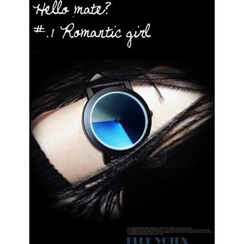 2021 Enmex creative design girl wristwatch Psychedelic blue brief hit color simple face fashion quartz lady watches