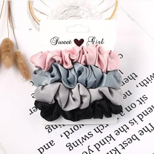 3/4/6Pcs Velvet Scrunchie Set Fashion Hair Scrunchies Elastic Hair Bands Dot Leopard Headband Ponytail Holder Hair Accessories