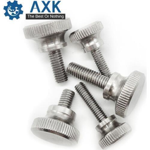 30Pcs DIN464 GB834 M2 M2.5 A2 Stainless Steel 304 Knurling Head Knurled Thumb Screw Hand Tighten Curtain Wall Glass Lock Screws