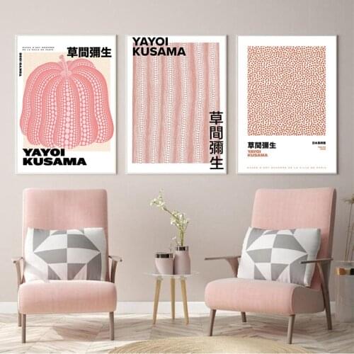 Yayoi Kusama Abstract Pumpkin Wall Art Canvas Painting Nordic Posters And Prints Wall Pictures For Surrealism Living Room Decor