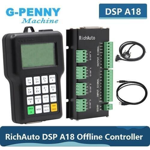 Free Shipping! RichAuto DSP A18 4 axis controller Original A18 English Version Used for CNC router machine