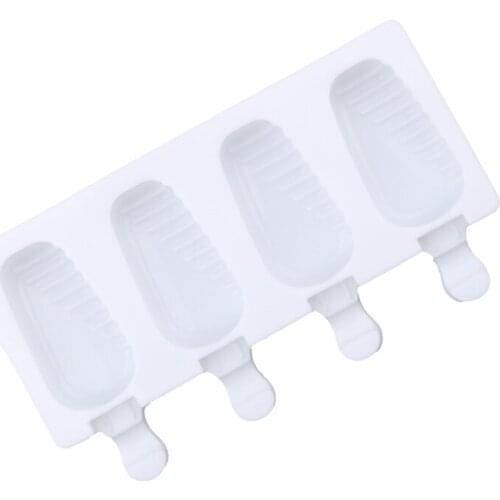 Food Safe Silicone Ice Cream Mould 4-Cell Big Size Ice Cube Tray 21.5×2.1×12.5 CM Popsicle Mold DIY Homemade Freezer Ice Maker
