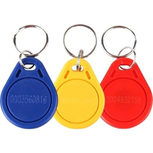 10Pcs RFID EM4100 TK4100 Read Only Key Fob Keyfobs Keychain Ring Token 125KHz Proximity ID Access Control Card