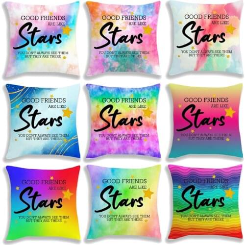 Friends Decorative Pillows Colorful Painting Cushion Cover Polyester Print Sofa Home Bed Car Decor Pillowcase Funda Cojin