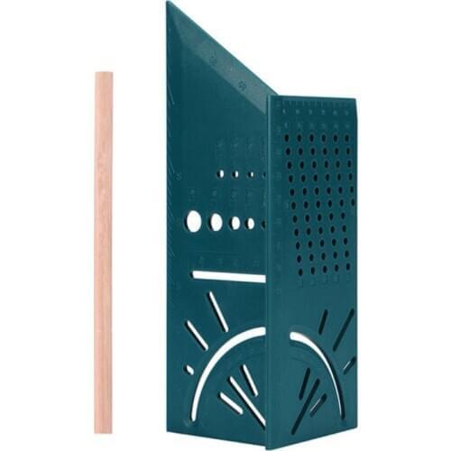 Woodworking 3D 90 Degrees Square Gauge Angle Protractor Over T-Type Ruler Angle