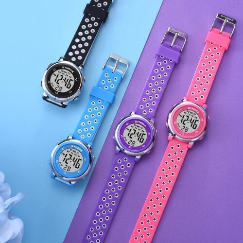 SYNOKE Childrens Digital Watch Colorful Luminous Alarm Clock Electronic Watches 50M Water Resistant Sports Watch For Kids gift